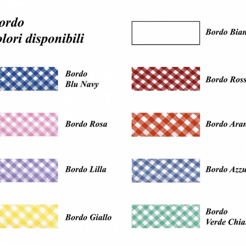 Colori di sbieco disponibili